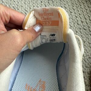 * only worn once! New Balance 237 light yellow and melon Sneakers